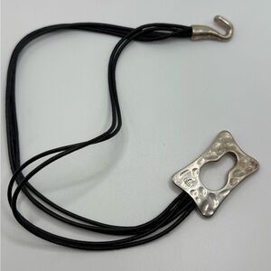 Vintage Oclaf Multistrand Leather and Silver Plated Bracelet